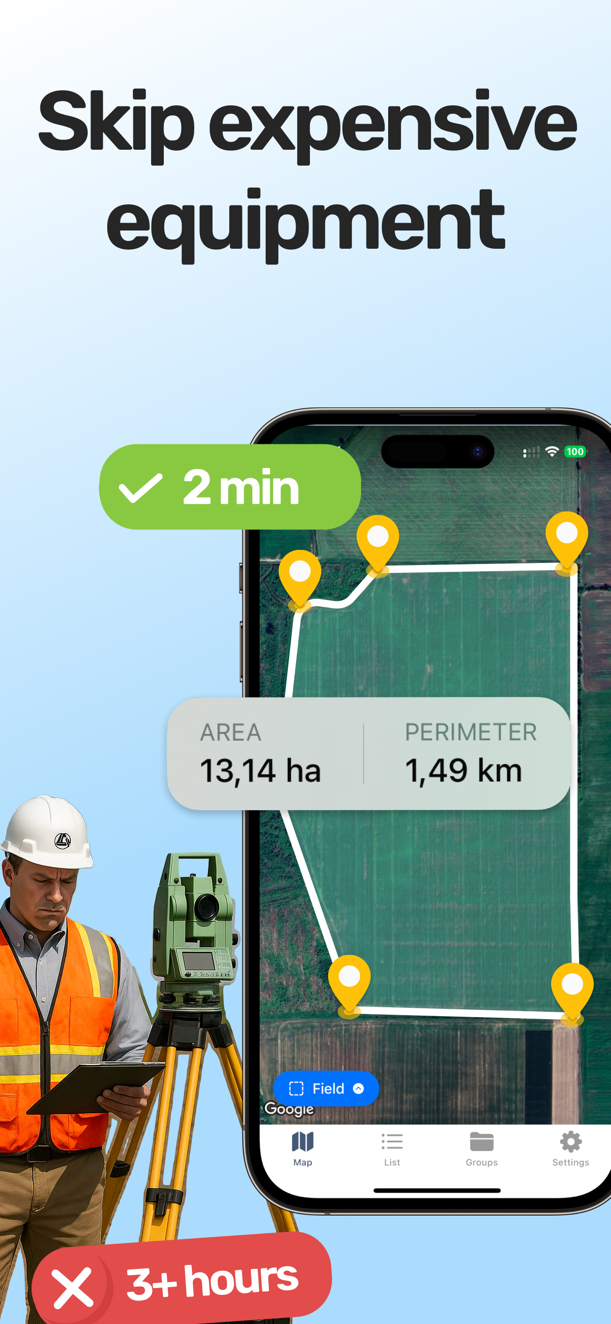 Export formats available in LandLens